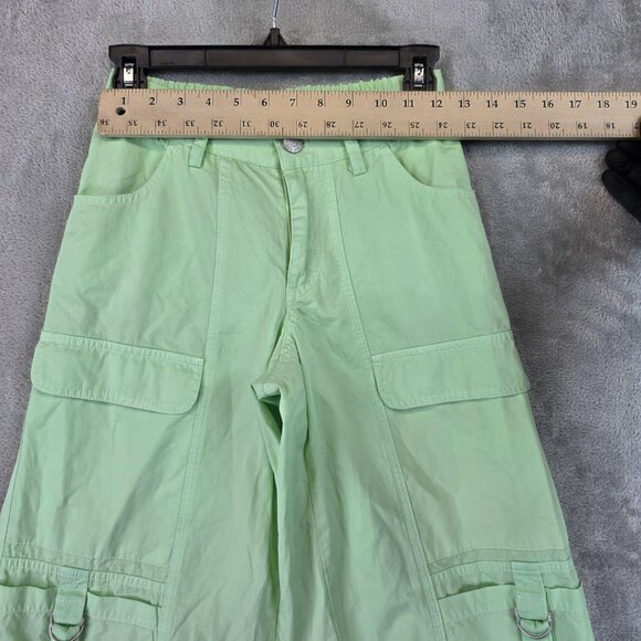 BDG Cargo Pants Womens XS Mint Green Wide Leg D-Ring Pockets Urban Outfitters - Picture 4 of 16